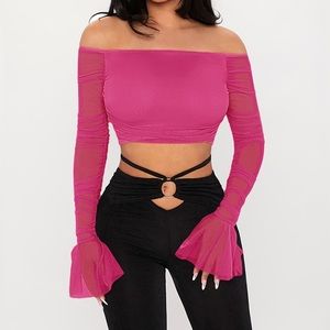Pink off shoulder top